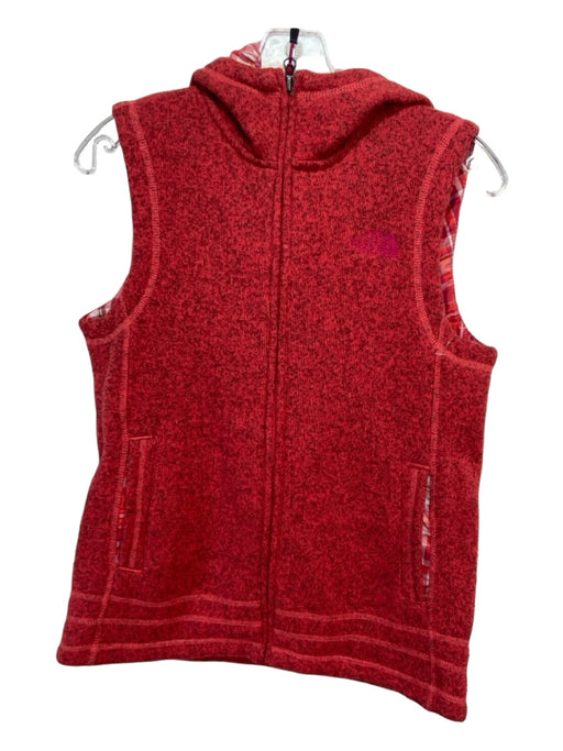 The North Face Size M Red Polyester Hood Heathered Front Zip Vest Red / M