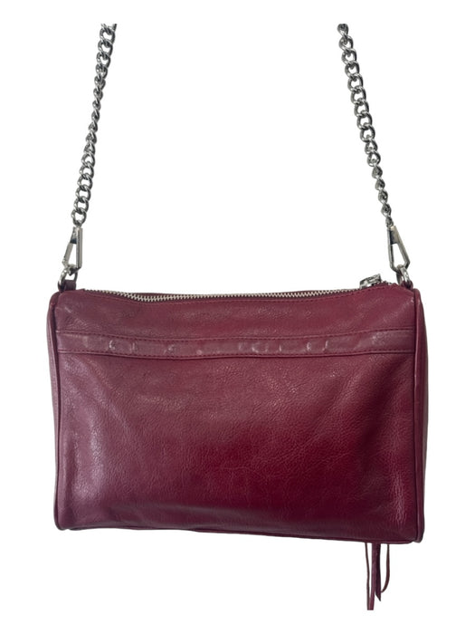 Rebecca Minkoff Red & Silver Leather Clasp Crossbody Top Zip Silver hardware Bag Red & Silver / S