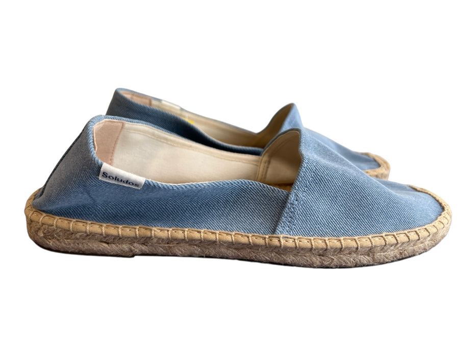 Soludos Shoe Size 6 Blue Canvas Round Toe Toe Cap Flat Espadrille Shoes Blue / 6