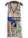 Roberto Cavalli Size 48 Multi No Fabric Tag V Neck Sleeveless Below knee Dress Multi / 48