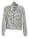 AG Size Large White Cotton Blend Pockets Silver Buttons Jean Jacket Jacket White / Large