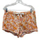 J. Crew Size M Orange & cream Cotton Drawstring Floral Button Down Short Set Orange & cream / M