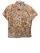 J. Crew Size M Orange & cream Cotton Drawstring Floral Button Down Short Set Orange & cream / M