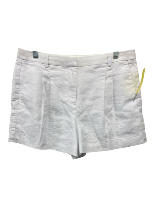 J. Crew Size 10 White Linen Blend Pleated Zip & Hook High Rise Shorts White / 10