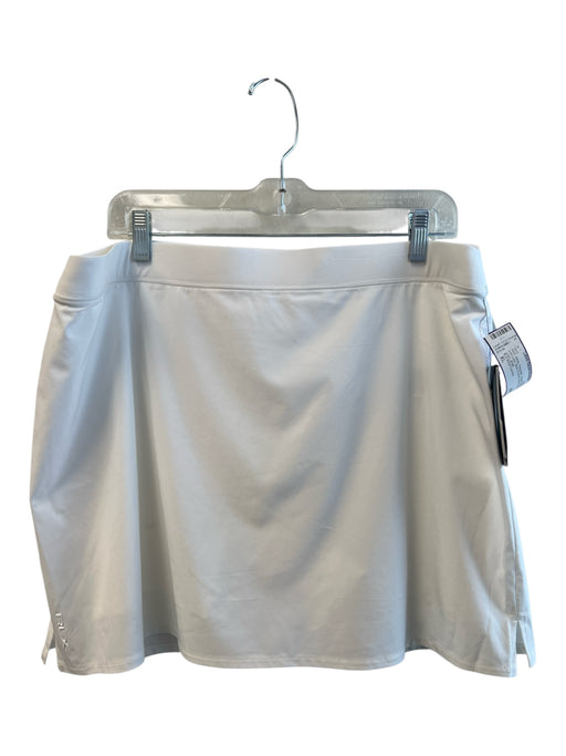 RLX Ralph Lauren Size XL White Polyester Elastic Waist solid color Skort Skirt White / XL