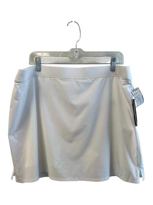 RLX Ralph Lauren Size XL White Polyester Elastic Waist solid color Skort Skirt White / XL