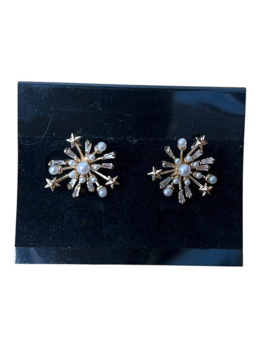 No Brand Gold & White Metal Pearl Detail Studs Earrings Gold & White