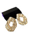 No Brand Gold Metal Round Texture Earrings Gold