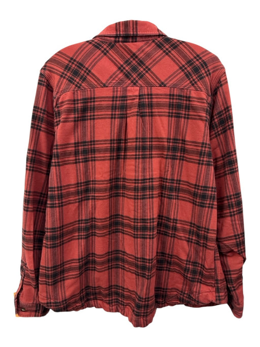 Carhartt Size L Red & Black No Fabric Tag Plaid Button Front Collared Jacket Red & Black / L