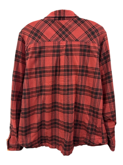 Carhartt Size L Red & Black No Fabric Tag Plaid Button Front Collared Jacket Red & Black / L