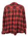 Carhartt Size L Red & Black No Fabric Tag Plaid Button Front Collared Jacket Red & Black / L