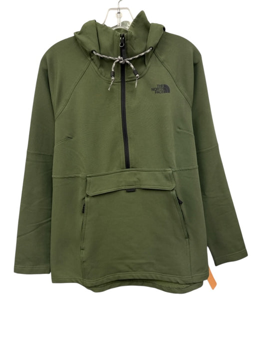 The North Face Size M Green Poly Blend Zip Front Long Sleeve Hooded Jacket Green / M