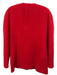 Carolina Herrera Size 12 Red Wool Button Front Round Neck Vintage Jacket Red / 12