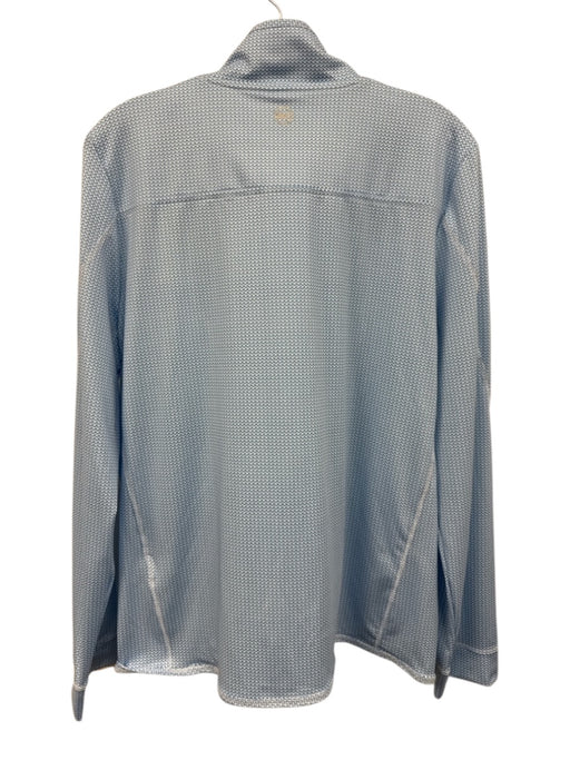 Vineyard vines Size L Blue & White Poly Blend Printed Long Sleeve 1/4 Zip Top Blue & White / L