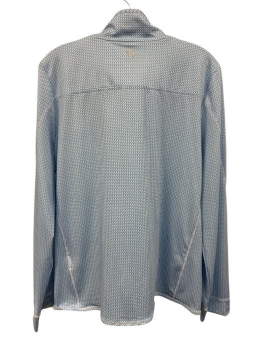 Vineyard vines Size L Blue & White Poly Blend Printed Long Sleeve 1/4 Zip Top Blue & White / L