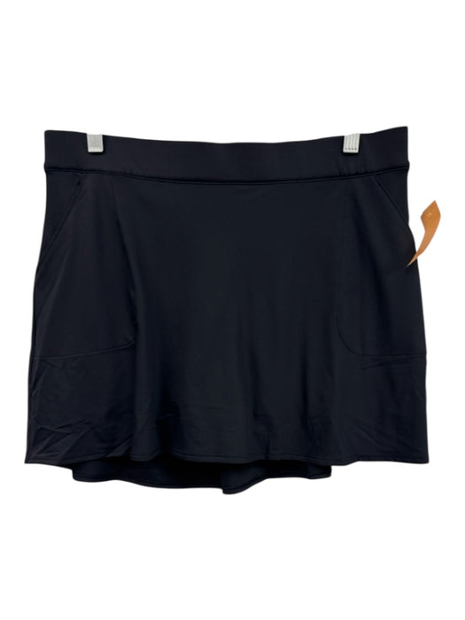 Peter Millar Size XL Black Poly Blend Elastic Waist Athletic Pockets Skort Skirt Black / XL