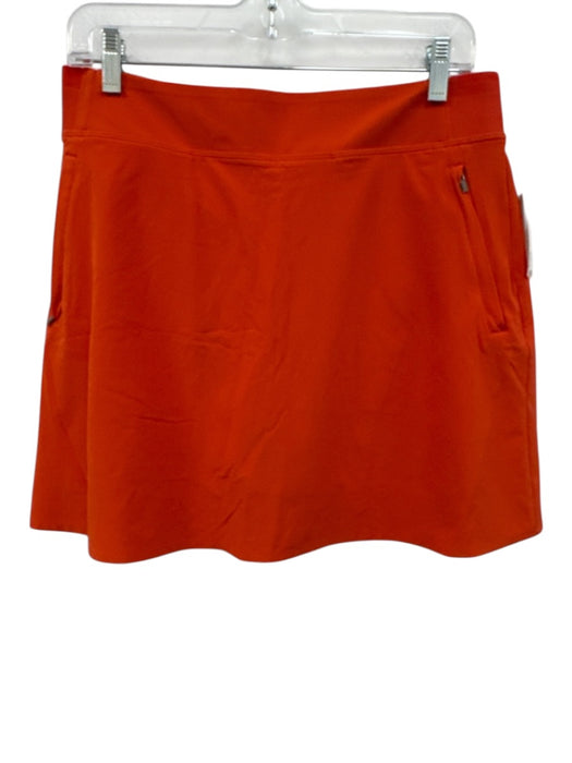 Athleta Size 10 Orange Poly Blend Elastic Waist Athletic Skort Zip Pocket Skirt Orange / 10