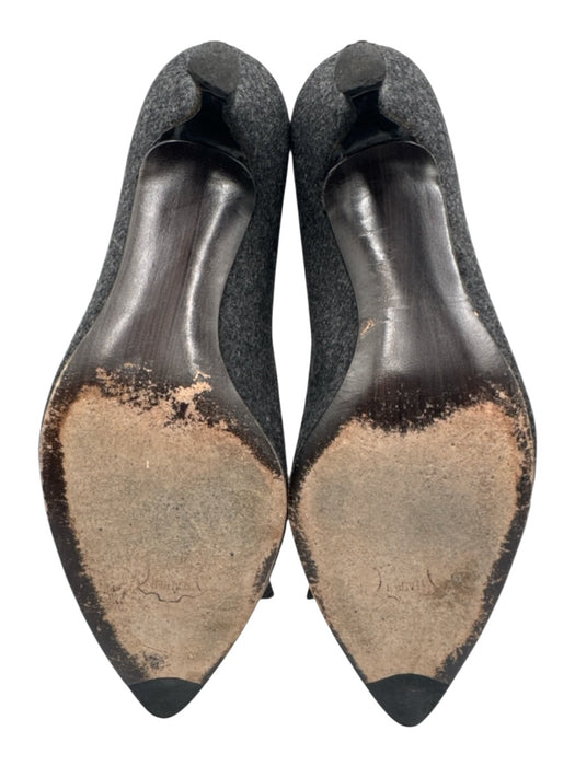 Stuart Weitzman Shoe Size 8.5 Dark Grey Textile & Leather Pointed Toe Pumps Dark Grey / 8.5