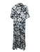 Maeve Size S Black, White, Pink Viscose Button Down Floral Collared Dress Black, White, Pink / S