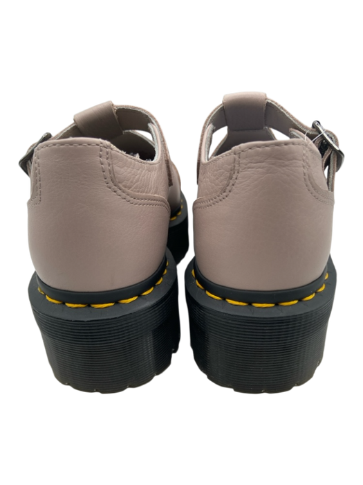 Dr. Martens Shoe Size 6 Taupe Leather Upper Round Toe Platform Mary Jane Loafers Taupe / 6