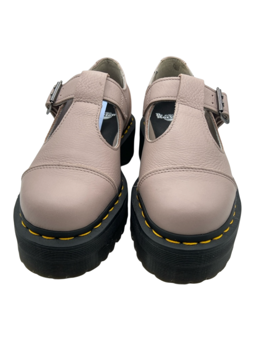 Dr. Martens Shoe Size 6 Taupe Leather Upper Round Toe Platform Mary Jane Loafers Taupe / 6