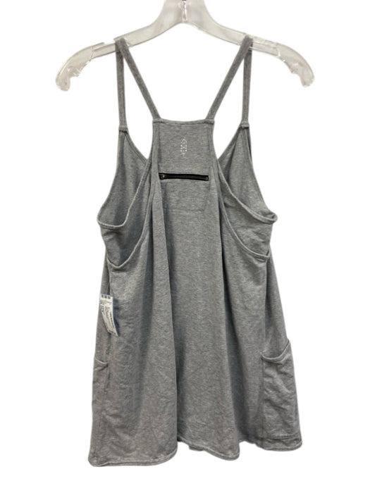FP Movement Size Est M Gray Spaghetti Strap Heathered Pockets Romper Gray / Est M