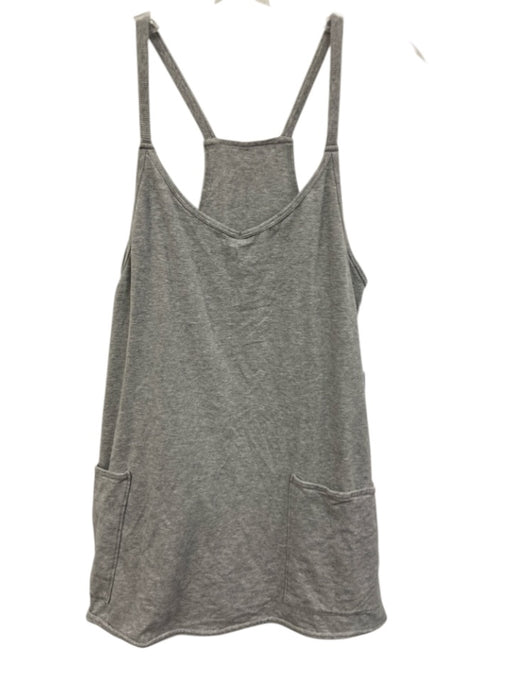 FP Movement Size Est M Gray Spaghetti Strap Heathered Pockets Romper Gray / Est M