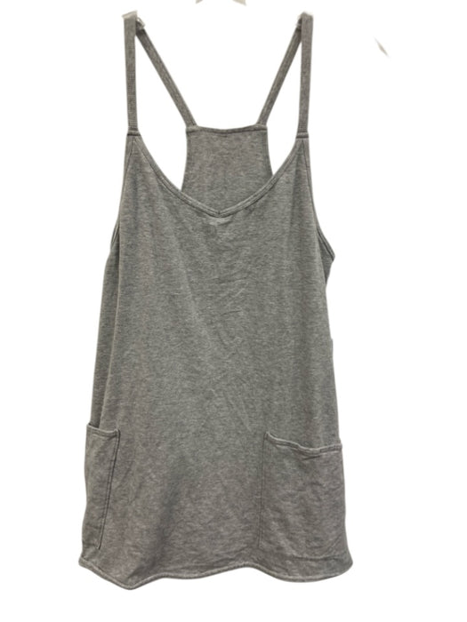 FP Movement Size Est M Gray Spaghetti Strap Heathered Pockets Romper Gray / Est M