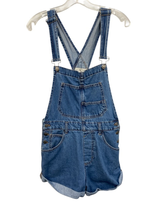 We The Free Size Small Medium Wash Cotton Denim Cargo Pockets Adjustable Romper Medium Wash / Small