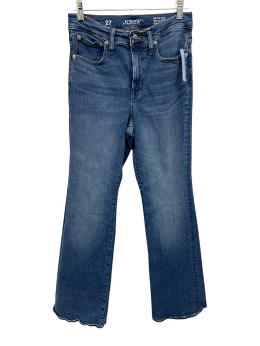 J Crew Size 27 Dark Wash Cotton Denim High Rise Whiskering Bootcut Jeans Dark Wash / 27