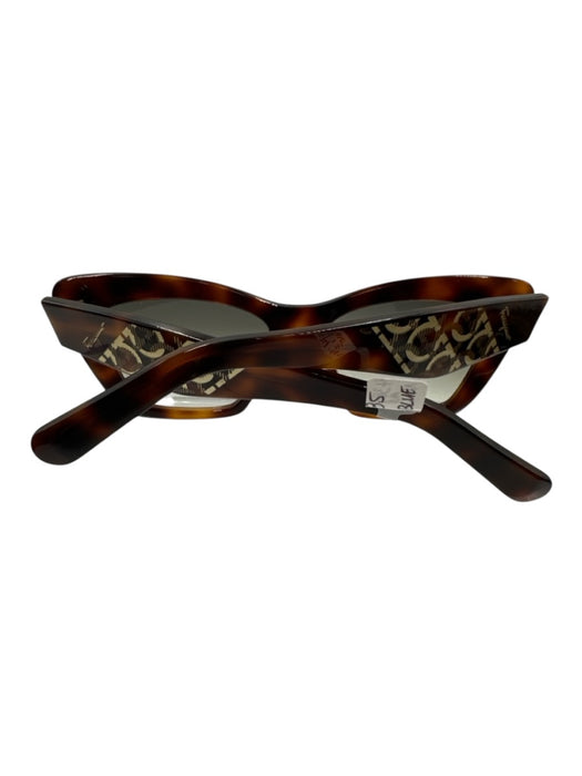 Salvatore Ferragamo Mixed Brown Acetate Square Tortoise Cat Eye Sunglasses Mixed Brown