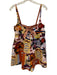 Christian Lacroix Size S Orange & Multi Cotton Sleeveless All Over Print Romper Orange & Multi / S