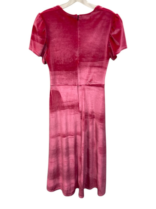 Smith & Quinn Size M Pink Polyester Blend Short Sleeve Velvet Scoop Neck Dress Pink / M
