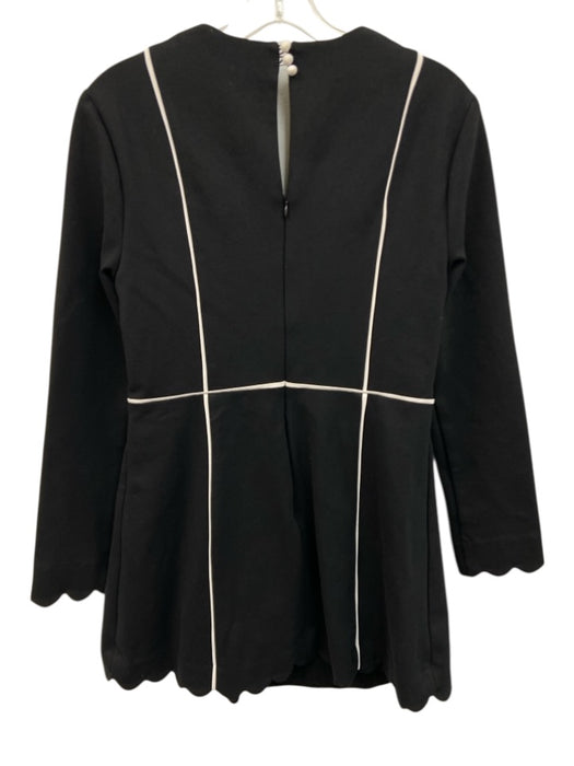 Maeve Size S Black & White Viscose & Nylon Long Sleeve Square Below knee Dress Black & White / S