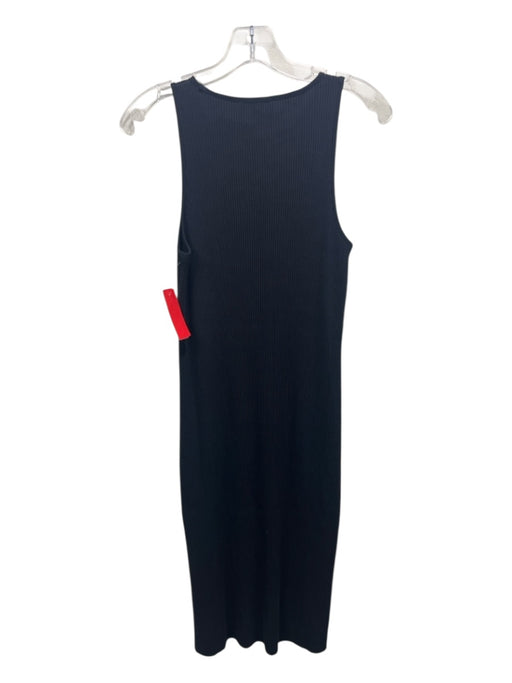 Vince Size M Dark Gray Cotton Sleeveless Ribbed Body Con Midi Dress Dark Gray / M