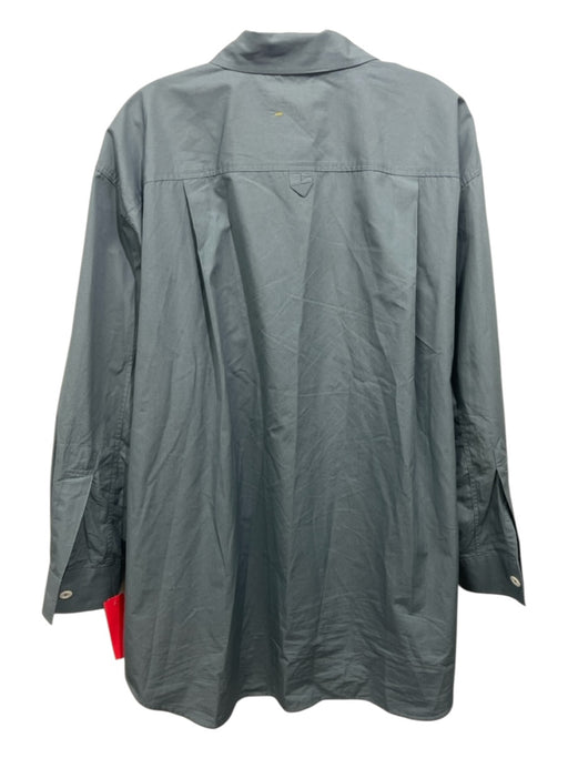 Margaret Howell Size L Dark Teal Cotton Long Sleeve Solid Button Up & Collar Top Dark Teal / L