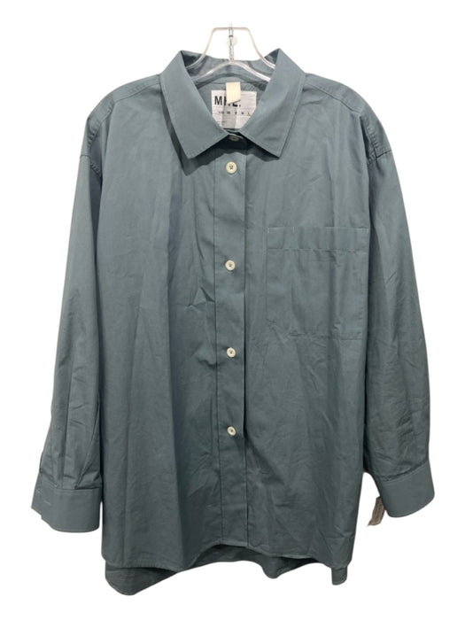 Margaret Howell Size L Dark Teal Cotton Long Sleeve Solid Button Up & Collar Top Dark Teal / L