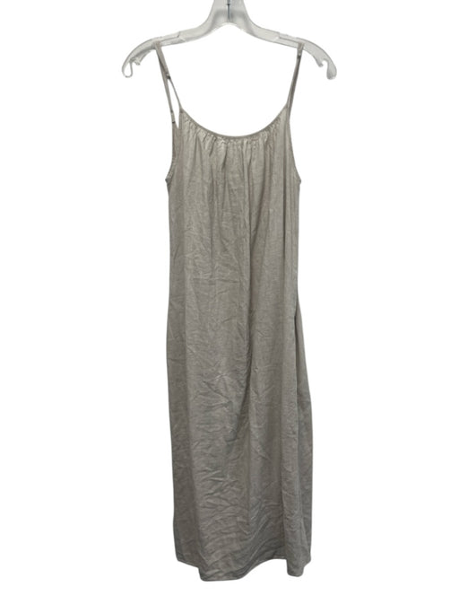 The Guilty Parties Size M Cream Beige Linen & Viscose Spaghetti Strap Dress Cream Beige / M