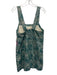 Faherty Size M Teal Blue & Cream White Linen Palm Fronds Print Sleeveless Dress Teal Blue & Cream White / M