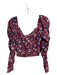 Veronica Beard Size 2 Red, Blue & Mulit Silk Blend floral print V Neck Top Red, Blue & Mulit / 2