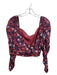 Veronica Beard Size 2 Red, Blue & Mulit Silk Blend floral print V Neck Top Red, Blue & Mulit / 2