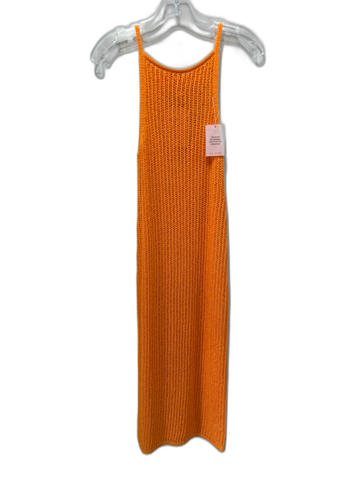 Cult Gaia Size S Orange Cotton & Polyester Sleeveless Loose Knit Crochet Dress Orange / S