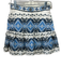 Alexis Size XS Blue, Navy, White Linen & Cotton Embroidered Geometric Mini Skirt Blue, Navy, White / XS