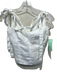 Reformation Size 0 White Linen Sleeveless Smocked Back Shoulder Tie Bustier Top White / 0