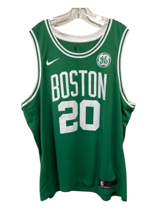 Nike Size 3XL Green & White Synthetic Mesh Basketball Men's Tank Top Green & White / 3XL