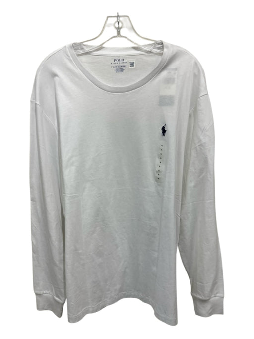 Polo NWT Size XL White Cotton Blend Solid T shirt Crew Men's Long Sleeve Shirt White / XL
