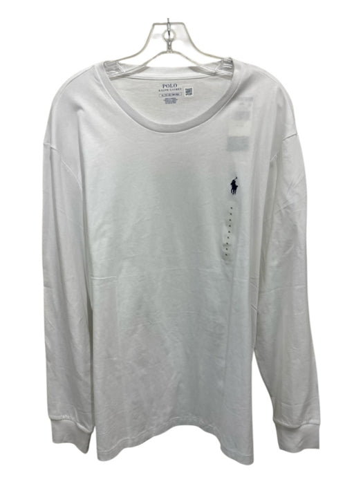 Polo NWT Size XL White Cotton Blend Solid T shirt Crew Men's Long Sleeve Shirt White / XL