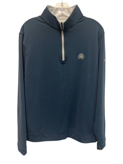 Peter Millar Size M Blue Synthetic Solid Quarter Zip Men's Long Sleeve Shirt Blue / M