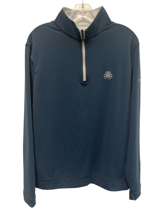 Peter Millar Size M Blue Synthetic Solid Quarter Zip Men's Long Sleeve Shirt Blue / M