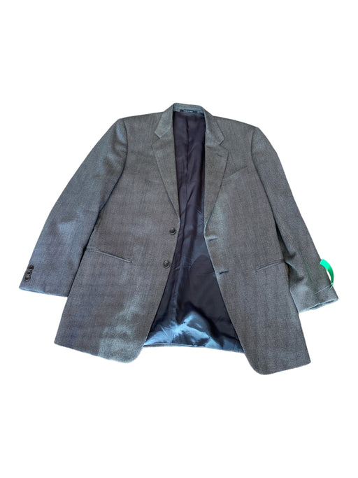 Armani Gray & Black Wool Blend Solid 2 Button Men's Blazer 40